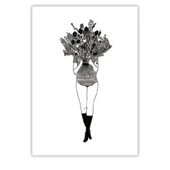 Affiches & Tableaux^Helen B Affiche A4 Fille Aux Fleurs - 21 X 29,7 Cm