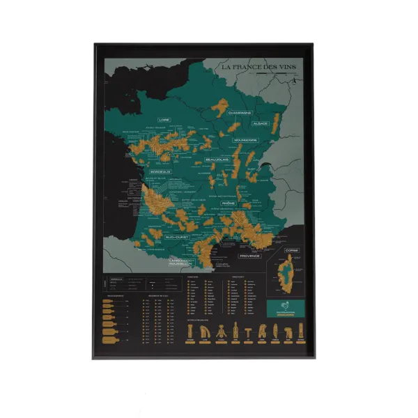 Affiches & Tableaux^Sélectionné par Fleux Affiche Carte A Gratter - La France Des Vins