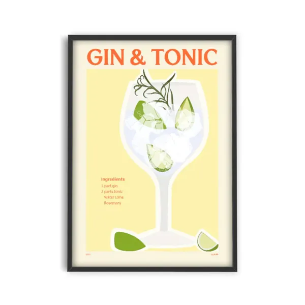 Affiches & Tableaux^PSTR Studio Affiche Cocktail - Elin Pk - Gin & Tonic