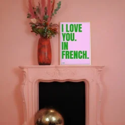 Affiches & Tableaux^Sélectionné par Fleux Affiche I Love You In French - 50 X 70 Cm - Edition Limitee Fleux