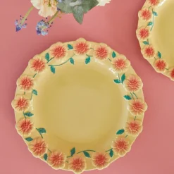 Assiettes & Couverts^Rice Assiette A Fleurs En Ceramique - Creme