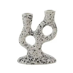 Bougies, Bougeoirs Et Allumettes^Sélectionné par Fleux Bougeoir Tachete - H 20 Cm - Blanc Et Noir