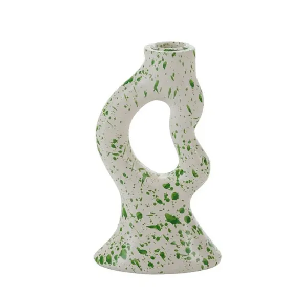 Bougies, Bougeoirs Et Allumettes^Sélectionné par Fleux Bougeoir Tachete - H 17 Cm - Rose Et Vert