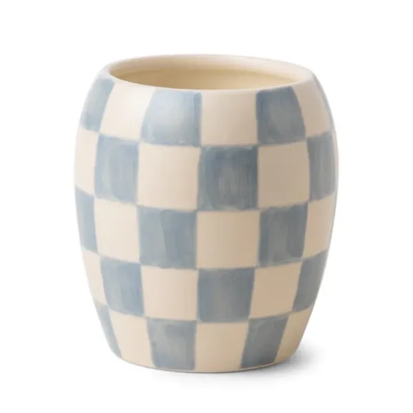 Bougies, Bougeoirs Et Allumettes^Sélectionné par Fleux Bougie Damier En Porcelaine - Coton & Teck