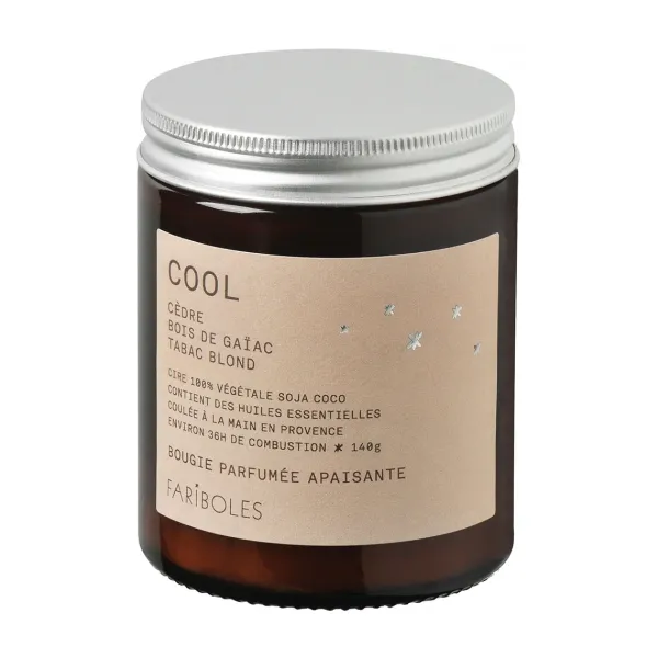 Bougies, Bougeoirs Et Allumettes^Fariboles Bougie Parfumee Cool 140 G - Cedre, Bois De Gaiac & Tabac