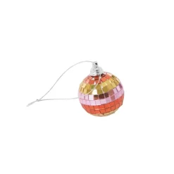 Accessoires Design^Rice Boule Disco ? 5 Cm - Rayures Rose