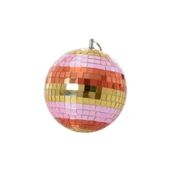 Accessoires Design^Rice Boule Disco O 18 Cm - Rayures Rose
