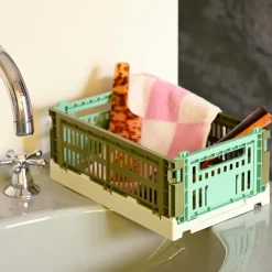 Paniers & Boîtes^Hay Caisse Crate Mix - Olive / Menthe Foncee