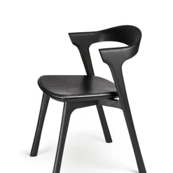 Chaises^Ethnicraft Chaise Bok Chene Noir - Cuir Noir