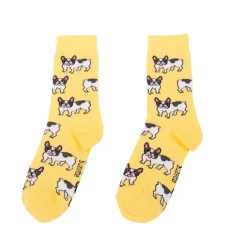 Chaussettes^Coucou Suzette Chaussettes Bouledogue 35/44 - Jaune