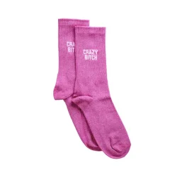 Chaussettes^Félicie Aussi Chaussettes Paillettes Crazy Bitch 36/40 - Rose