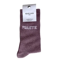 Chaussettes^Félicie Aussi Chaussettes Poulette A Paillettes 36/40 - Raisin