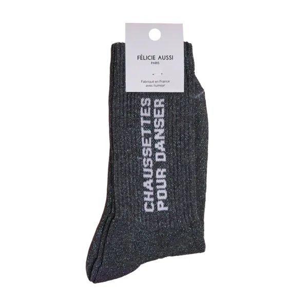 Chaussettes^Félicie Aussi Chaussettes Pour Danser Paillettes 36/40 - Anthracite