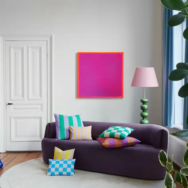 Coussins^FEST Amsterdam Coussin A Rayures - 60 X 60 Cm - Vert/Violet