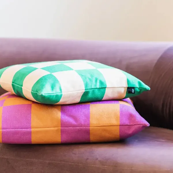 Coussins^FEST Amsterdam Coussin Checks - 45 X 45 Cm - Vert/Sable