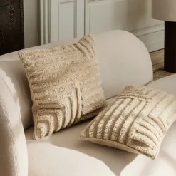 Coussins^Ferm Living Coussin Crease En Laine Plissee - Sable Clair