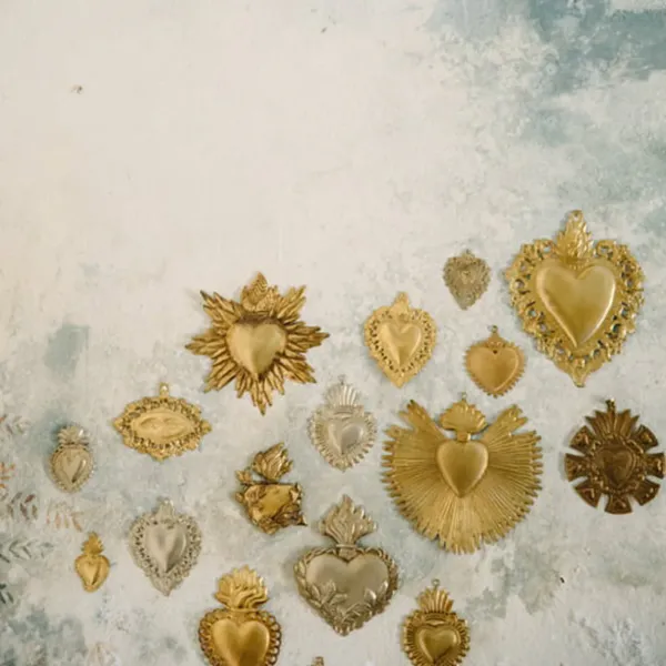 Art Mural^Boncoeurs Exvoto Coeur Jungle Or