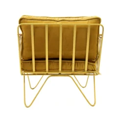 Fauteuils & Repose-Pieds^Honoré Fauteuil Croisette En Velours Camel - Dore & Bois Fonce
