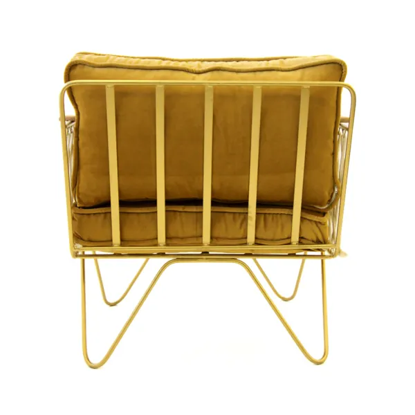 Fauteuils & Repose-Pieds^Honoré Fauteuil Croisette En Velours Camel - Dore & Bois Fonce