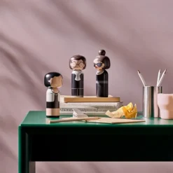 Sculptures & Figurines^Lucie Kaas Figurine En Bois Kokeshi Sketch.Inc Audrey - 16.5 Cm