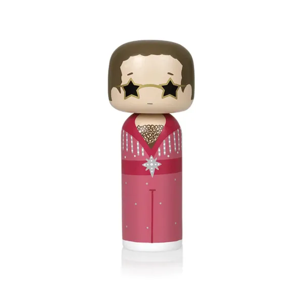Sculptures & Figurines^Lucie Kaas Figurine En Bois Kokeshi Sketch.Inc Elton Rose - 14.5 Cm