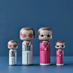 Sculptures & Figurines^Lucie Kaas Figurine En Bois Kokeshi Sketch.Inc Elton Rose - 14.5 Cm