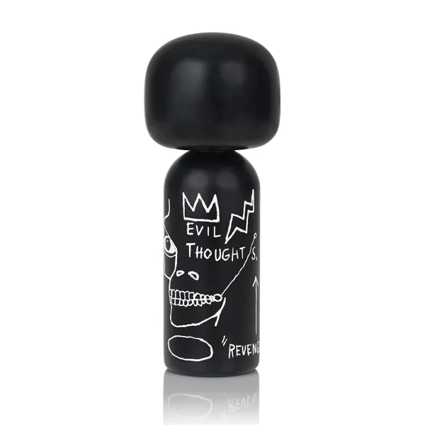 Sculptures & Figurines^Lucie Kaas Figurine En Bois Kokeshi Sketch.Inc Jean-Michel Basquiat Evil Thoughts - 14.5 Cm Noir