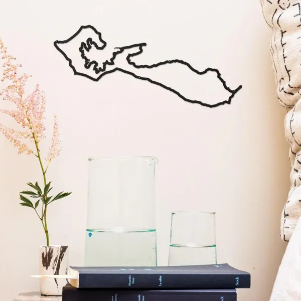 Art Mural^The Line Frise Decorative Ile De Re - Noir