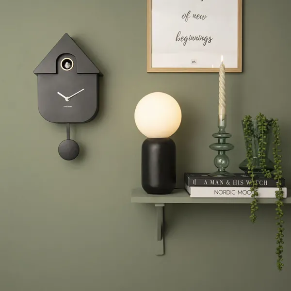 Horloges^Sélectionné par Fleux Horloge Modern Cuckoo En Metal L 21.5 X H 41 Cm - Noir