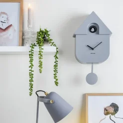 Horloges^Sélectionné par Fleux Horloge Modern Cuckoo En Metal L 21.5 X H 41 Cm - Gris