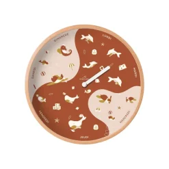 Décorations Enfant^Ocean Clock Horloge Semaine Pour Enfant En Bois - Terracota