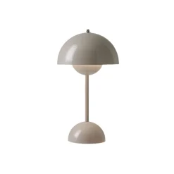 Lampes De Table^And Tradition Lampe A Poser Flowerpot Vp9 Sans Fil - Gris Beige