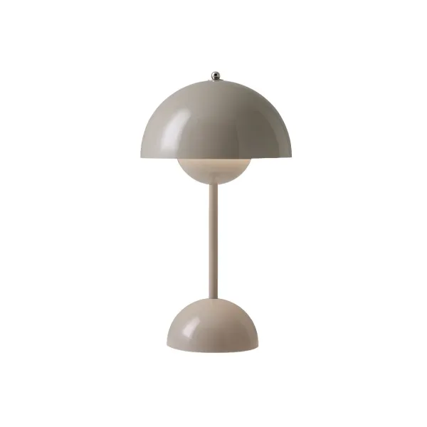 Lampes De Table^And Tradition Lampe A Poser Flowerpot Vp9 Sans Fil - Gris Beige