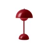Lampes De Table^And Tradition Lampe A Poser Flowerpot Vp9 Sans Fil - Rouge Vermillion