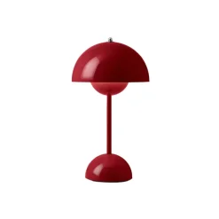 Lampes De Table^And Tradition Lampe A Poser Flowerpot Vp9 Sans Fil - Rouge Vermillion