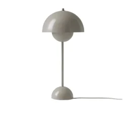 Lampes De Table^And Tradition Lampe A Poser Flowerpot Vp3 By Verner Panton - Gris Beige