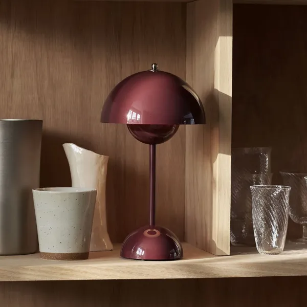 Lampes De Table^And Tradition Lampe A Poser Flowerpot Vp9 Sans Fil - Dark Plum