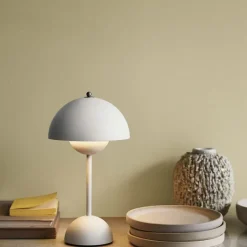 Lampes De Table^And Tradition Lampe A Poser Sans Fil Flowerpot Vp9 - Blanc Mat