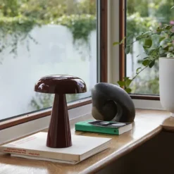 Lampes De Table^And Tradition Lampe De Table Como Sc53 Sans Fil - Rouge Marron