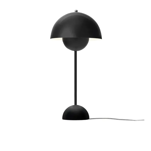Lampes De Table^And Tradition Lampe Flowerpot Noir Mat Vp3 By Verner Panton