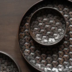 Plats & Plateaux^Ethnicraft Lot De 3 Plats Tampa En Acajou O 30 Cm - Brun Fonce