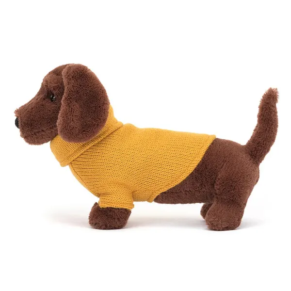 Peluches^Jellycat Peluche Chien Saucisse Sweater Jaune - H 14 Cm