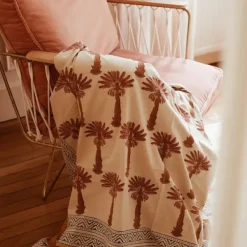 Linge De Lit^Doing Goods Plaid Tala Palmtree En Coton - Sand