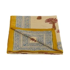 Linge De Lit^Doing Goods Plaid Tala Palmtree En Coton - Sand