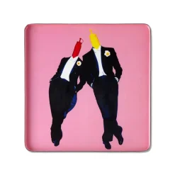 Vide-Poches^Gangzai Plateau Carre Ketchup & Moutarde En Fer - 30 X 30 Cm