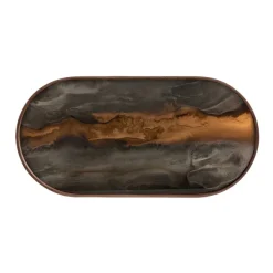 Plats & Plateaux^Ethnicraft Plateau En Verre - Bronze Organic - Oblong - 71 X 36 Cm