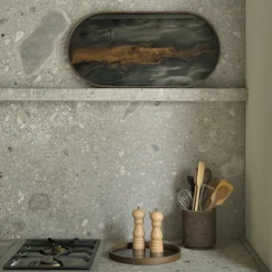 Plats & Plateaux^Ethnicraft Plateau En Verre - Bronze Organic - Oblong - 71 X 36 Cm