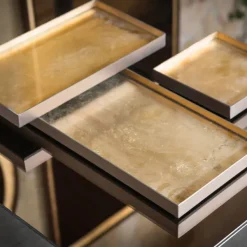 Plats & Plateaux^Ethnicraft Plateau En Verre Gold Leaf - Dore