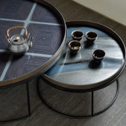 Plats & Plateaux^Ethnicraft Plateau En Verre Graphite Organic - O 61 Cm