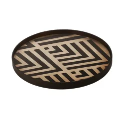 Plats & Plateaux^Ethnicraft Plateau Graphite En Bois - Chevron - O 48 Cm